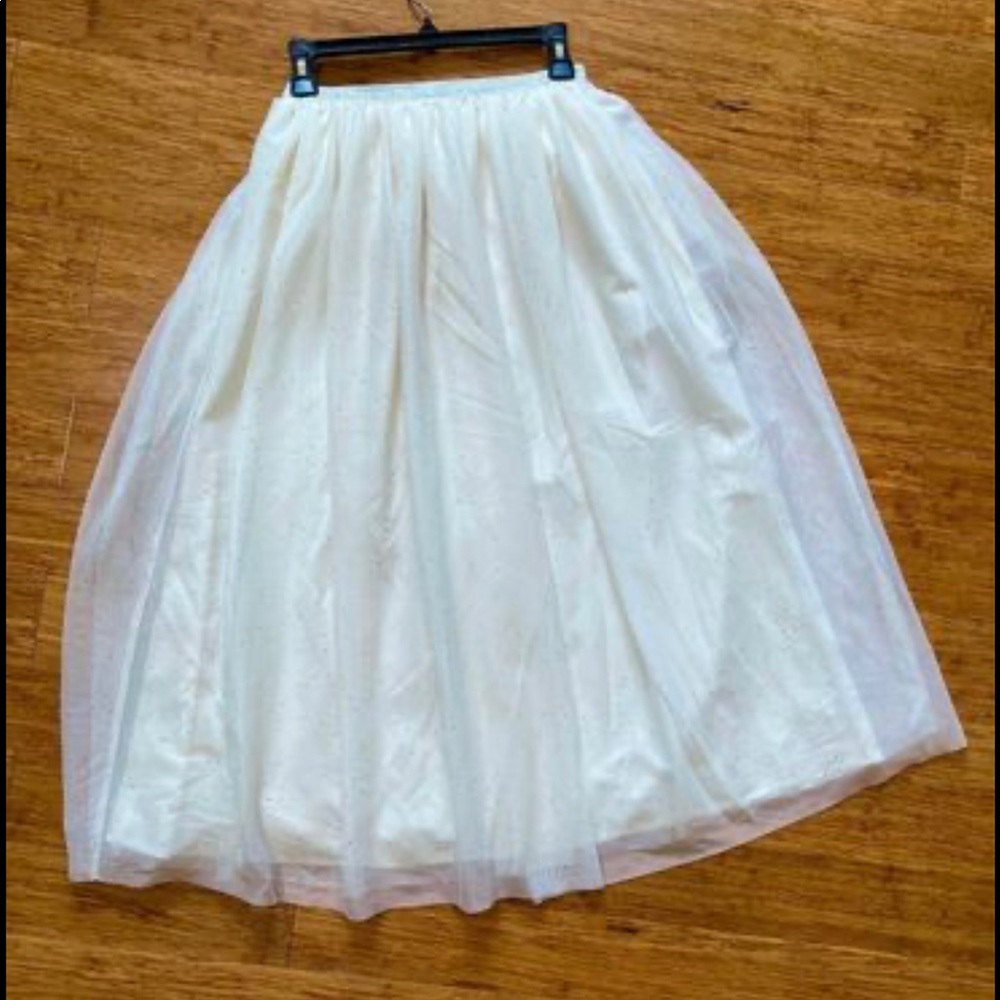 Girl’s size XL 14/16 - Ivory LAYERED TULLE SKIRT - longer length 35”